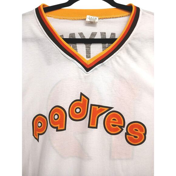 Padres San Diego Baseball Tony Gwynn #19 Jersey T-Shirt Men's XL White Orange - Picture 3 of 14